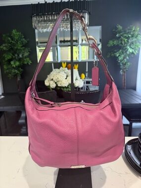 Coach Pink Pebbled Leather Shoulder Hobo